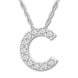 18kt White Gold Plated Letter C